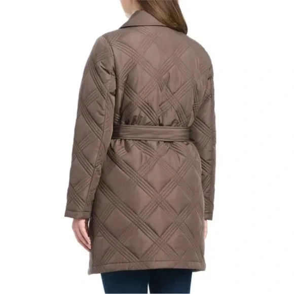 Jones New York Quilted Belted Coat - Picture 2 of 6